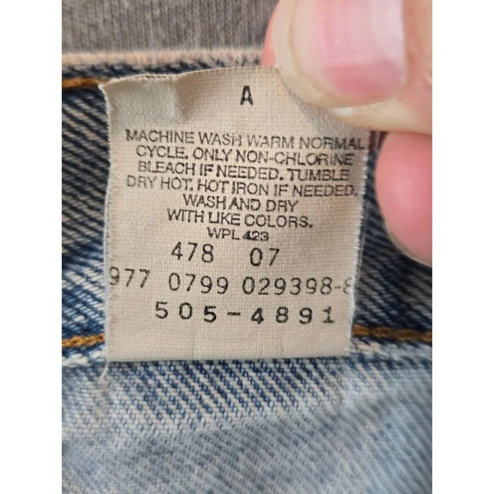Vintage‎ Levi's 505 Jeans Mens W34 L30 Light Wash 1999 Straight Distressed 90s
